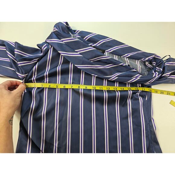 NWT banana republic S vertical stripes long sleeve off shoulder collar career - Picture 8 of 9